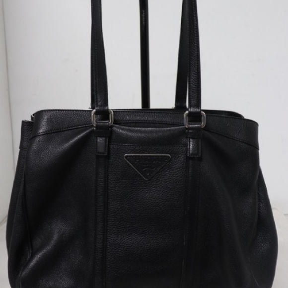 Prada Black Pebble Leather Bag - Picture 1 of 8